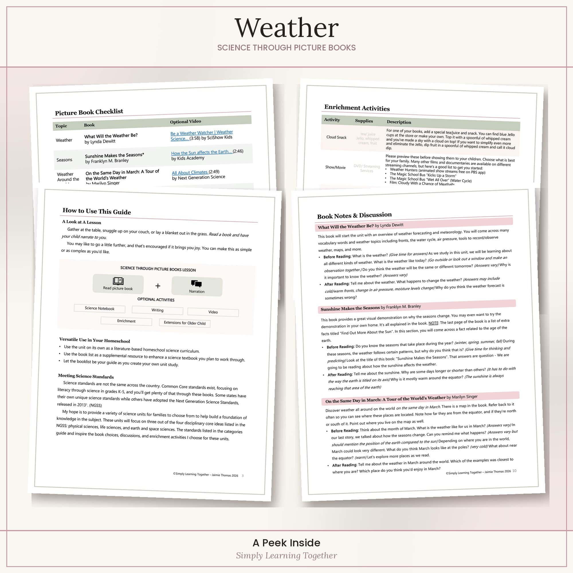 Weather | Science through Picture Books 2 weather preview pages