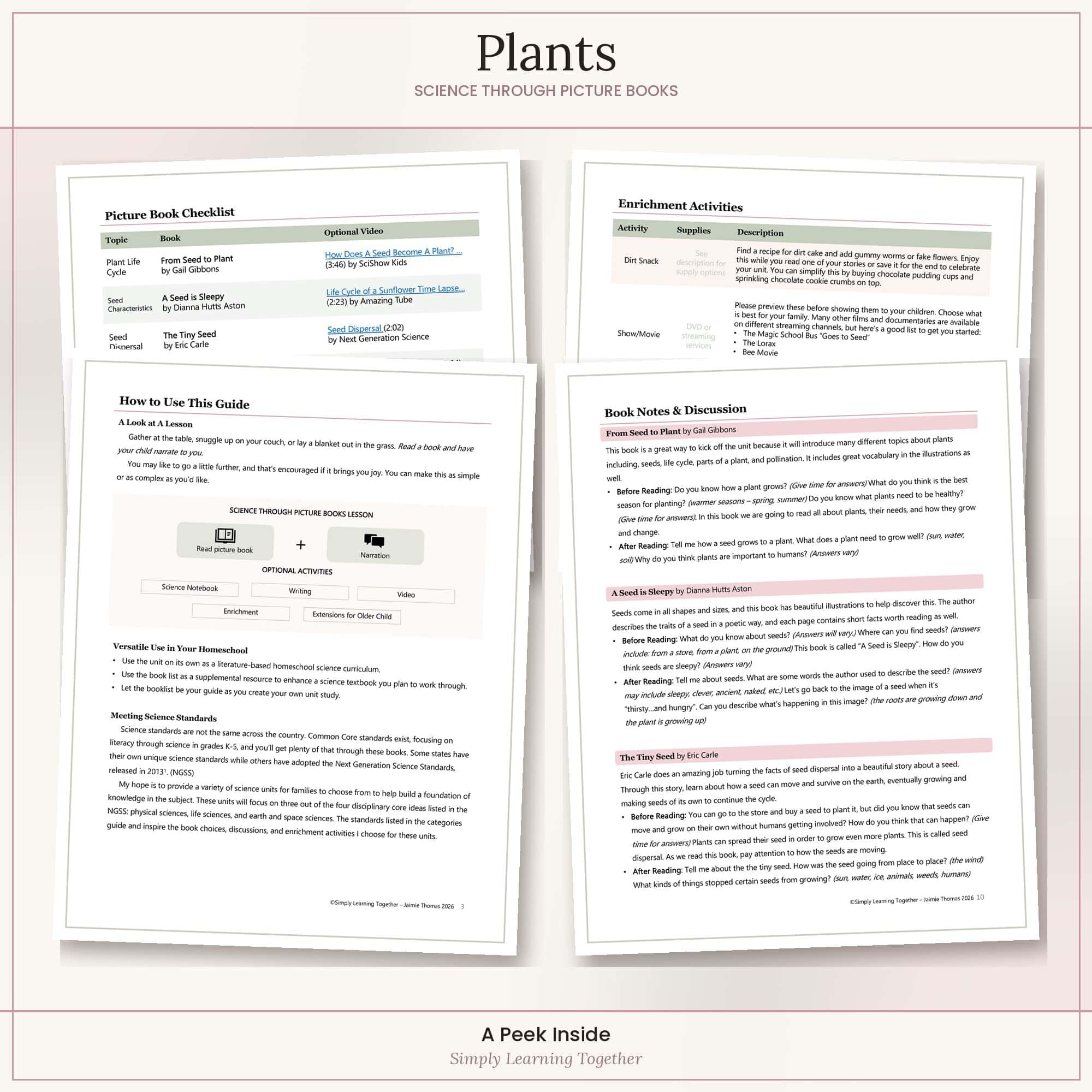 Plants | Science through Picture Books 2 plants unit preview