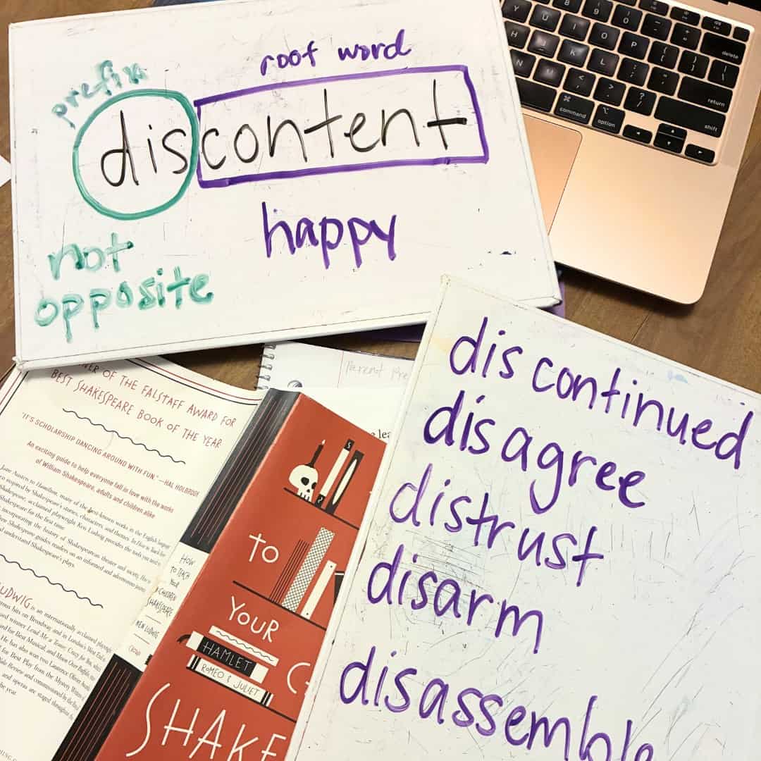 Website Graphics (11) example of word study using the prefix -dis
