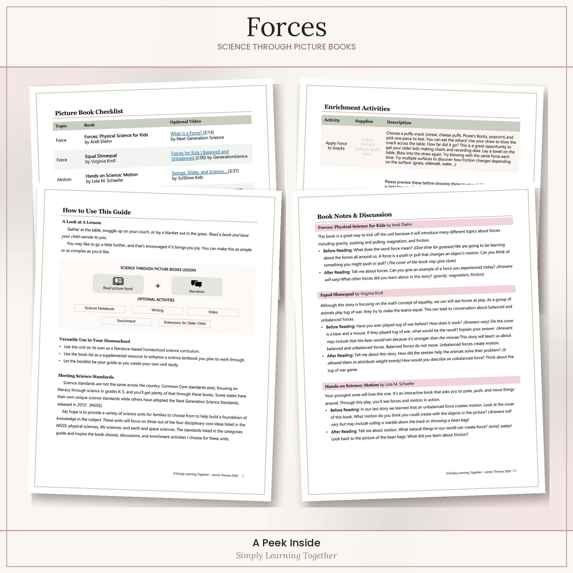 Forces | Science through Picture Books 2 forces unit preview