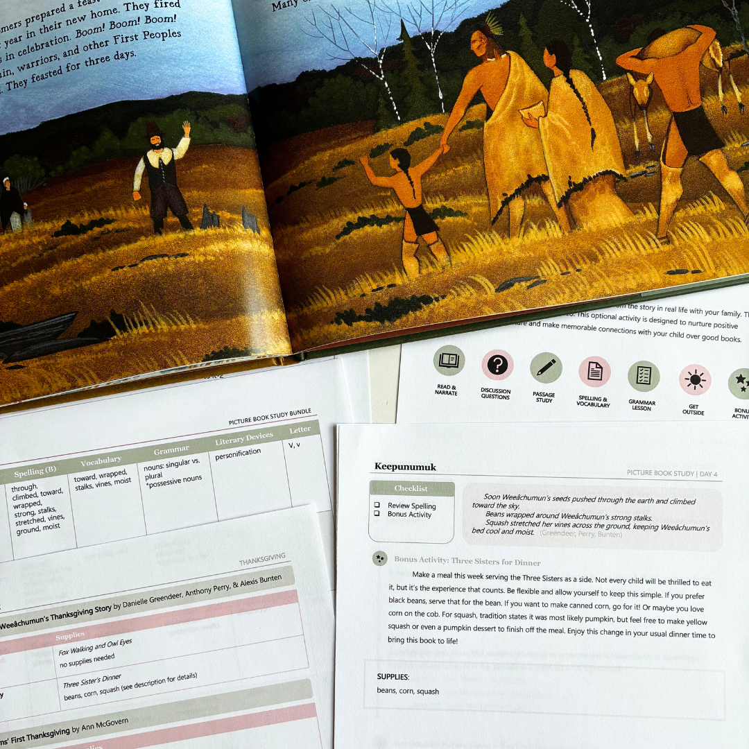 thanksgiving picture book and unit study preview for day 4
